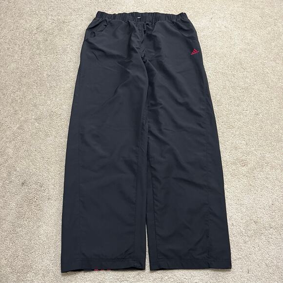 Adidas Baggy Skater Red 3 Striped Black Lined Trackpants Large - Picture 1 of 7